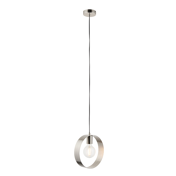 Round satin nickel pendant