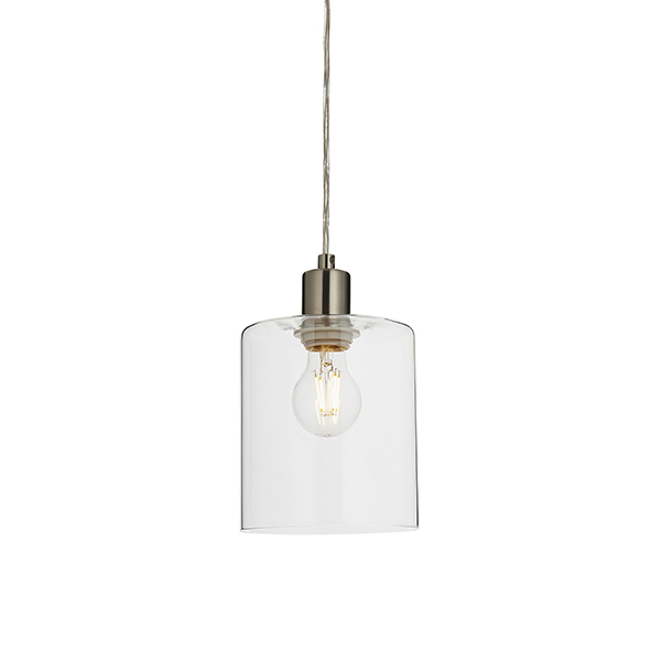 Brushed nickel Glass Pendant 