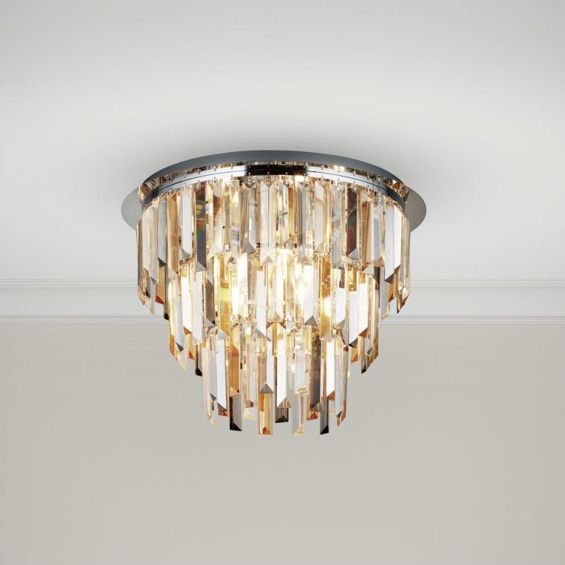 9112255CC Multi Mix Shard 5 Light Flush Crystal Ceiling Light