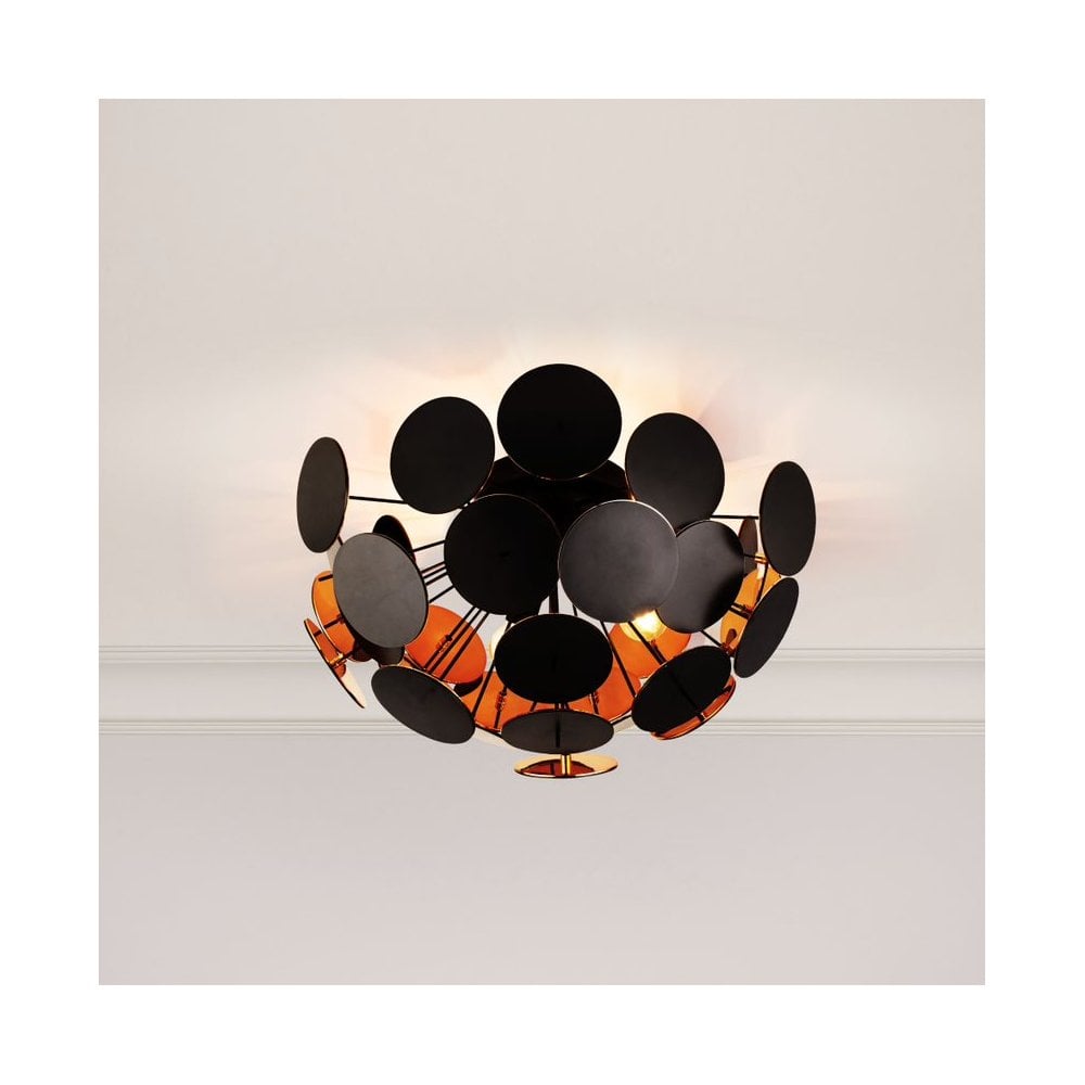 Black Ceiling Lights | Black/Gold Disc Light