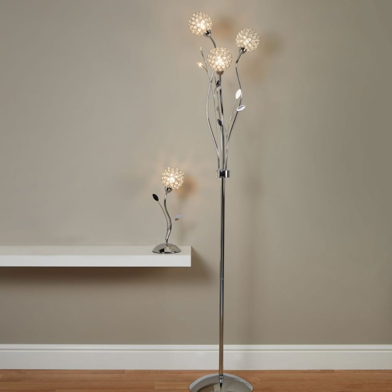 913573 Bellas 3 light Polished Chrome Floor Lamp
