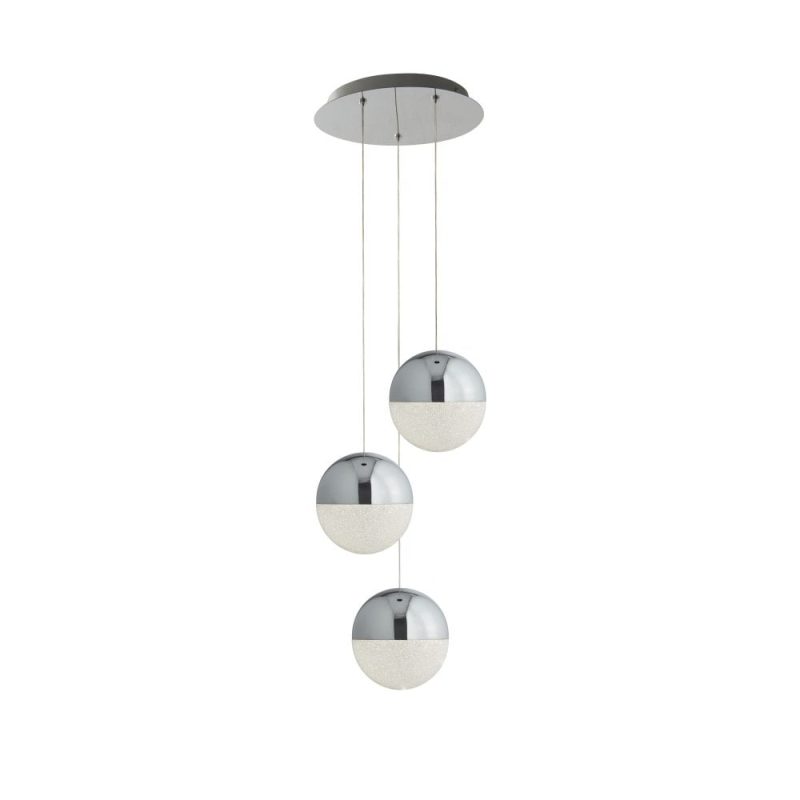 3Lt Spiral Pendant Chrome | LED Pendant Light
