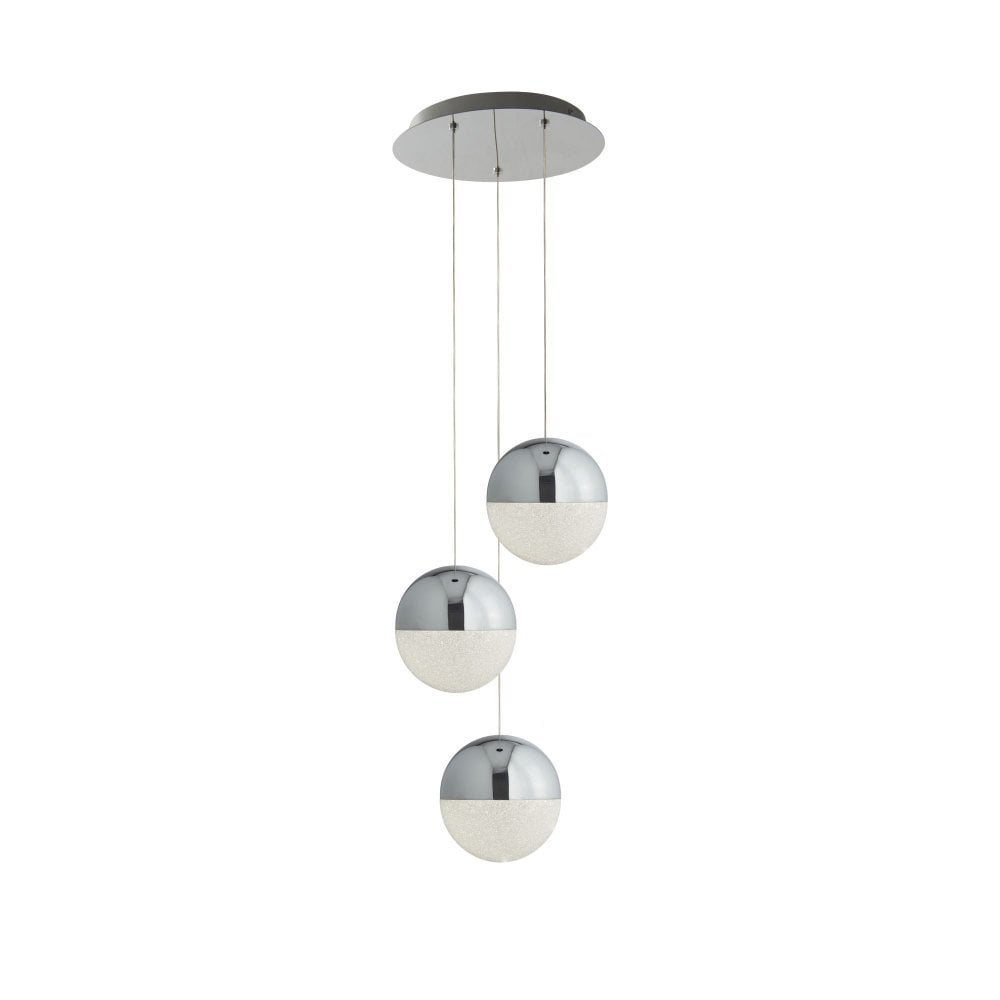 3Lt Spiral Pendant Chrome | LED Pendant Light