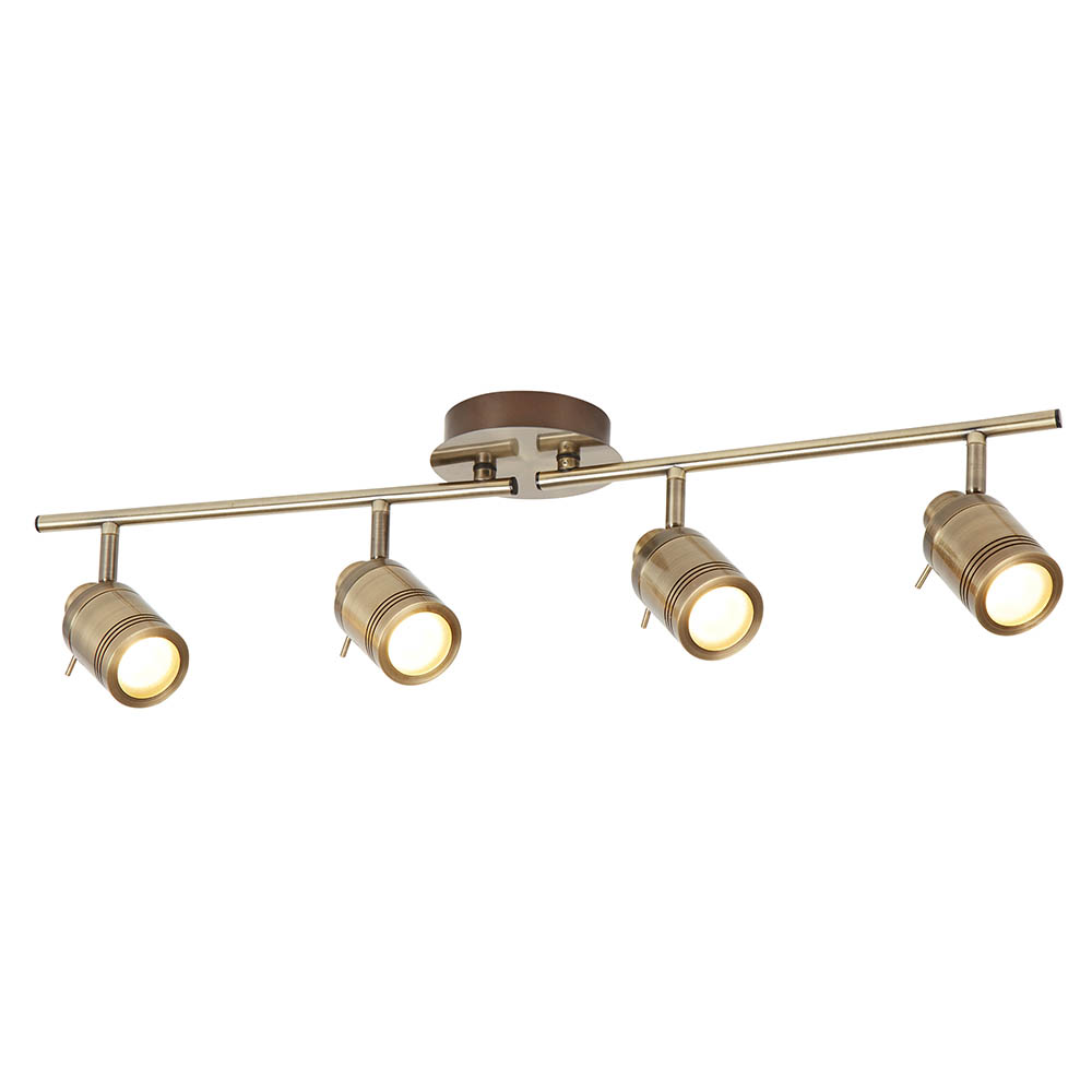 Amos LED 4 Light Spotlight Antique Brass