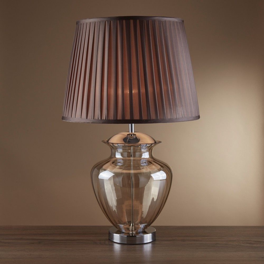 Amber Glass Urn Table Lamp | Contemporary Style Table Lamp
