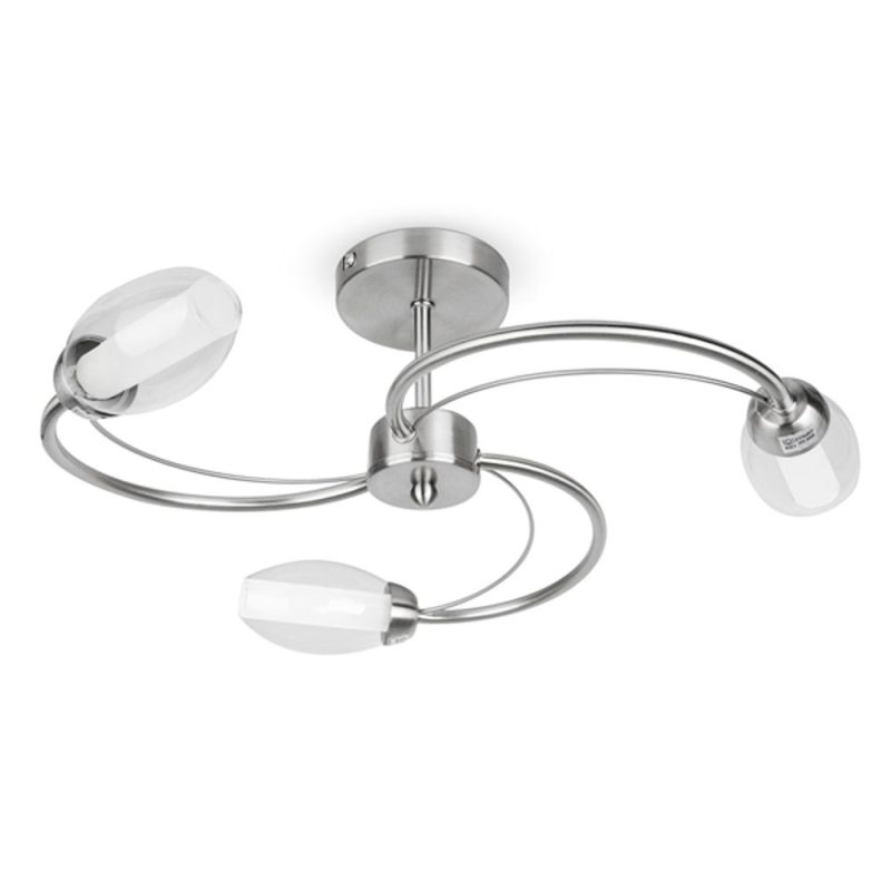 Satin Nickel Ceiling light | 3lt Ceiling Light Nickel