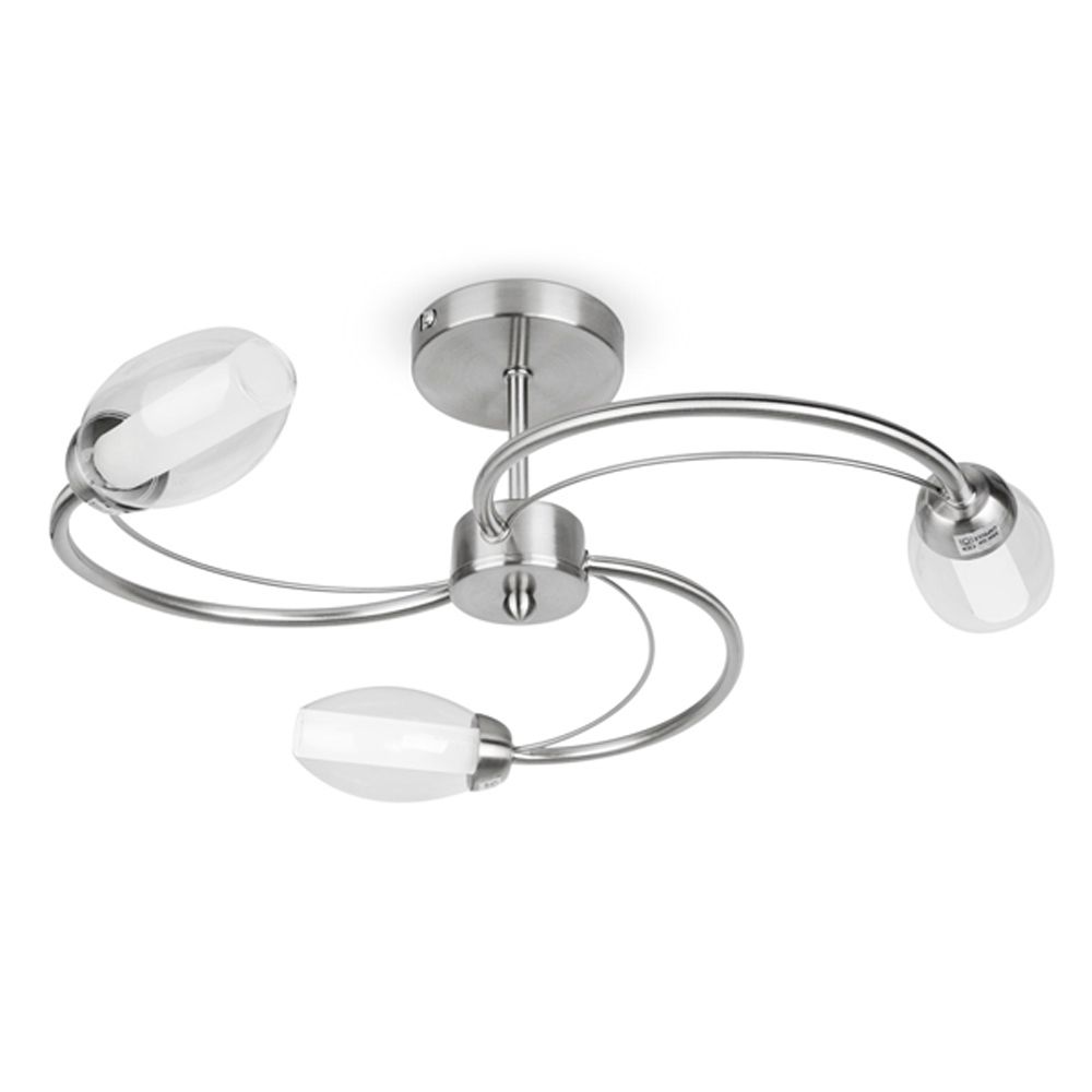 Satin Nickel Ceiling light | 3lt Ceiling Light Nickel