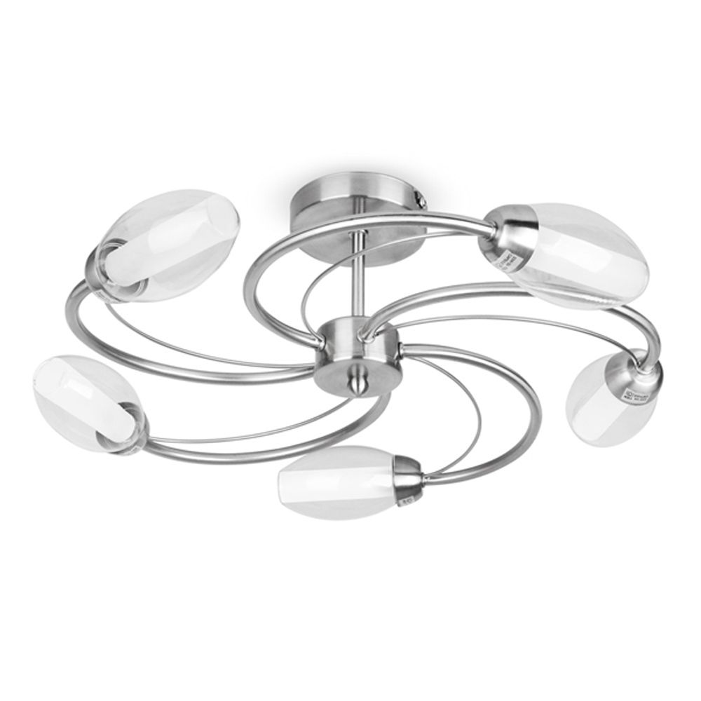 Satin nickel ceiling lights | 5lt Satin Nickel Light