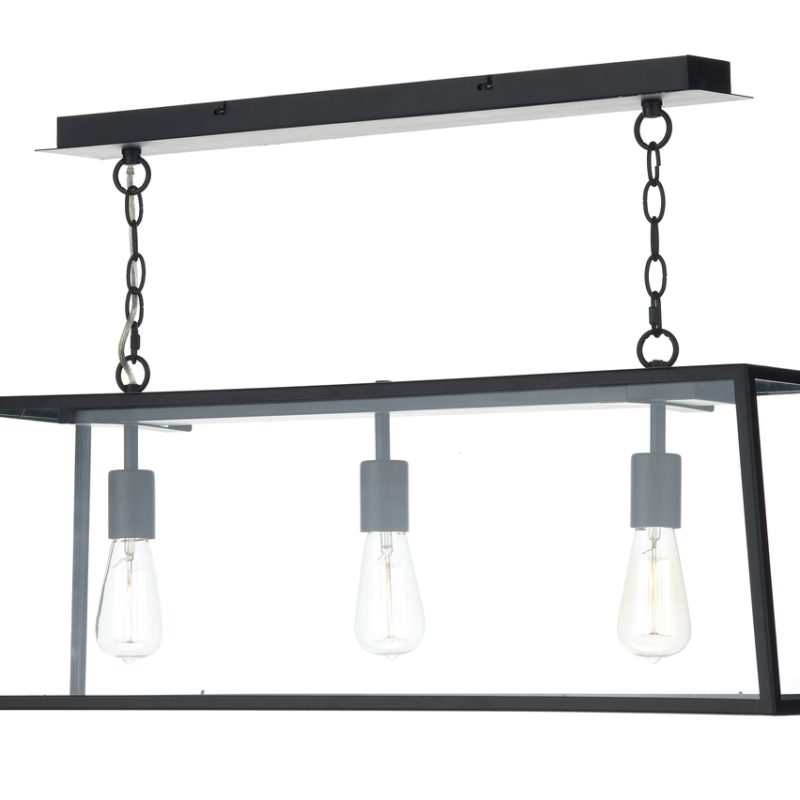 Kitchen Island Pendant Lights | Black Box Lantern Pendant