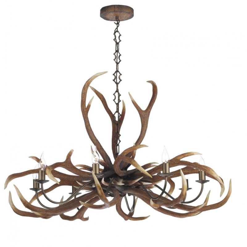 David Hunt ANT0829E Antler Emporer 8 Light Ceiling Pendant