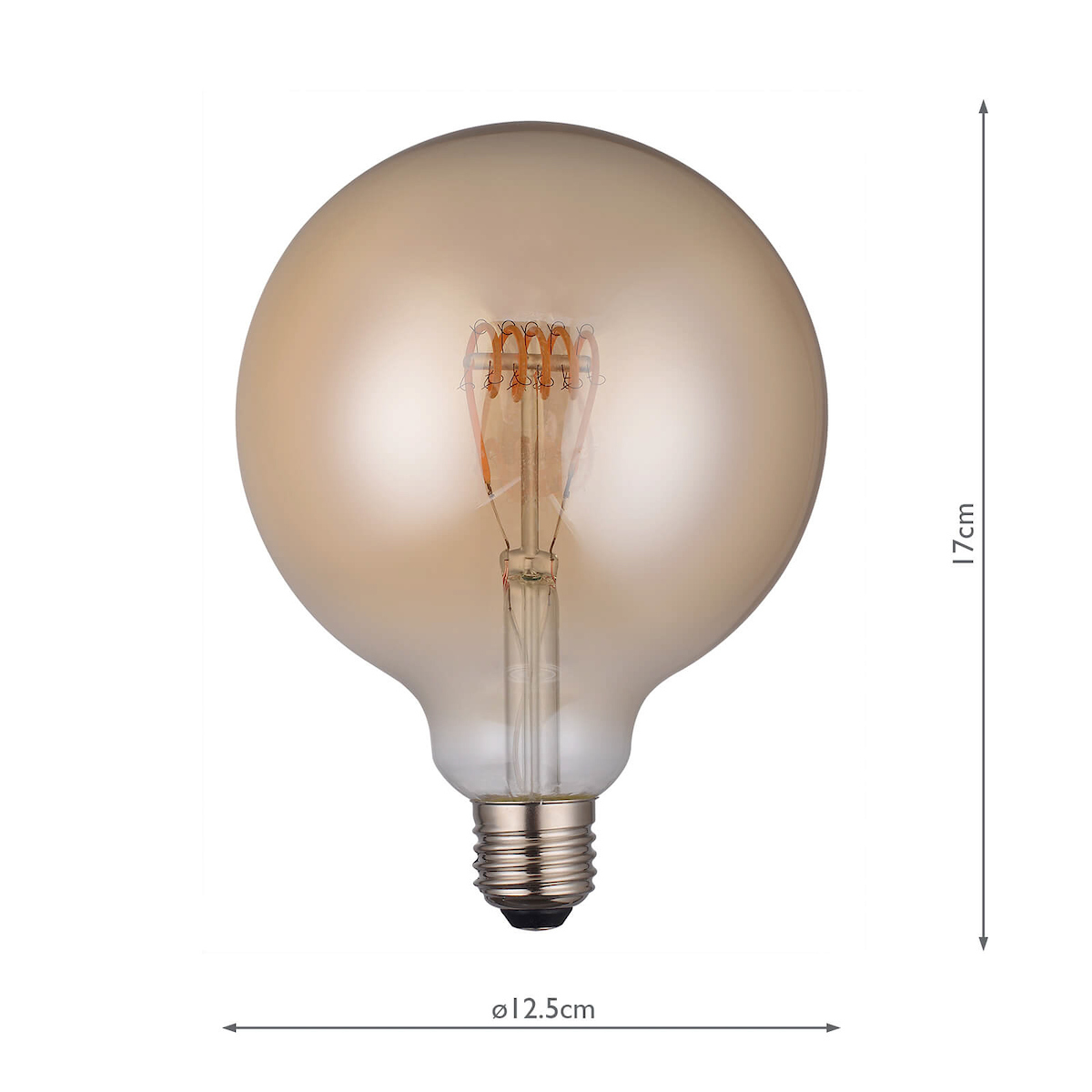 4W ES Vintage Large Globe 125mm LED Dimmable - Image 3