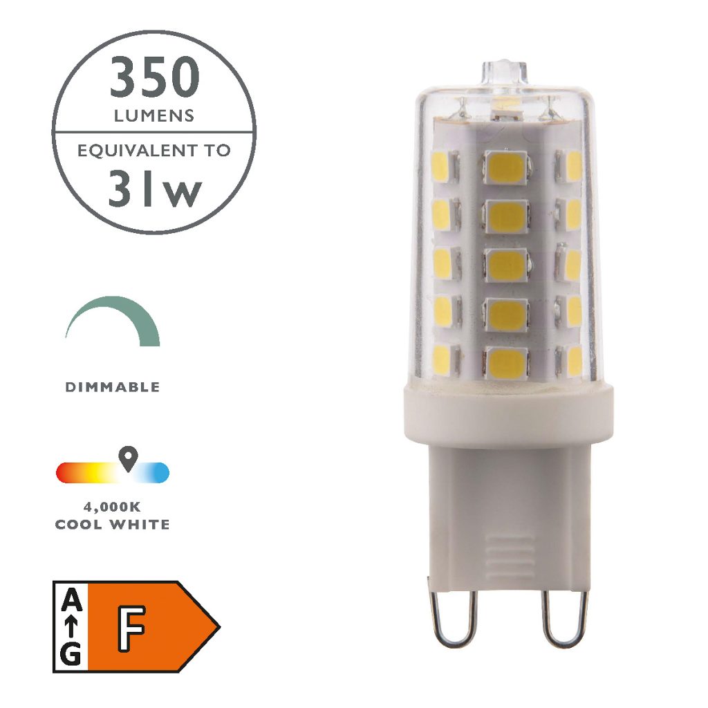 3w LED G9 Cool White 350lm Dimmable