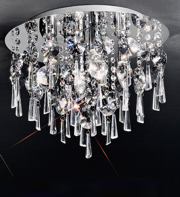 Franklite CF5716 Jazzy 4 Light Crystal Ceiling Light Chrome 40cm