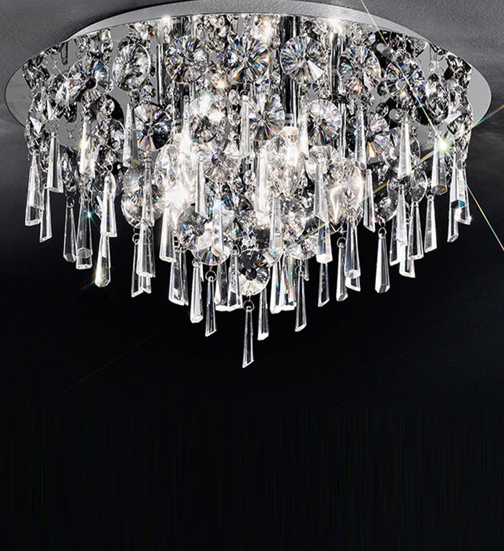 Franklite CF5717 Jazzy 5 Light Crystal Ceiling Light Chrome