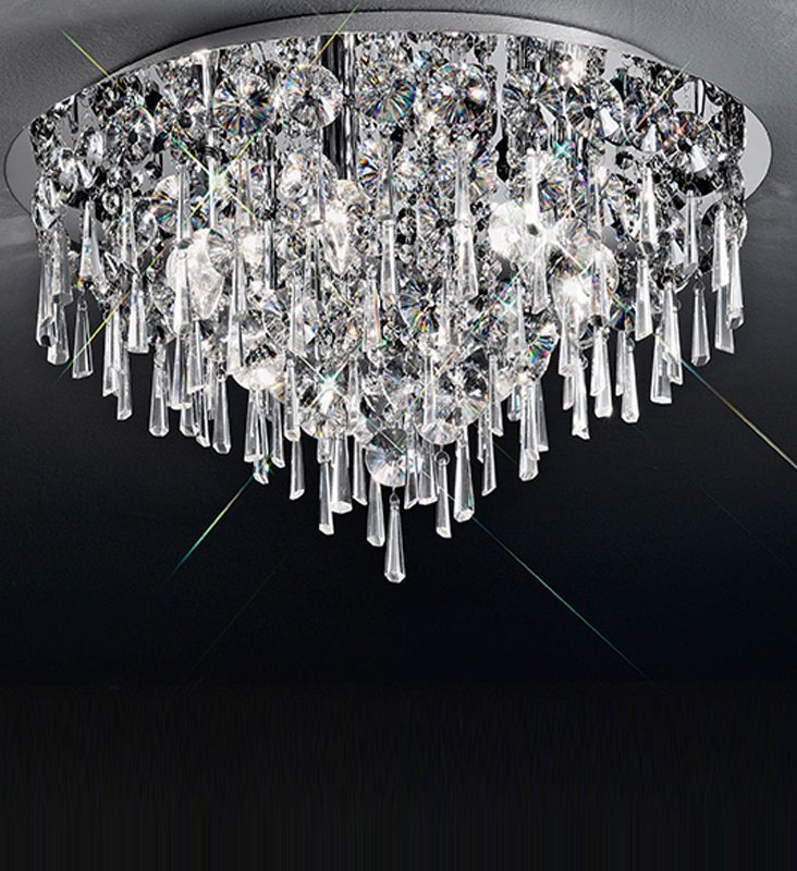 Franklite CF5718 Jazzy 6 Light Crystal Ceiling Light Chrome