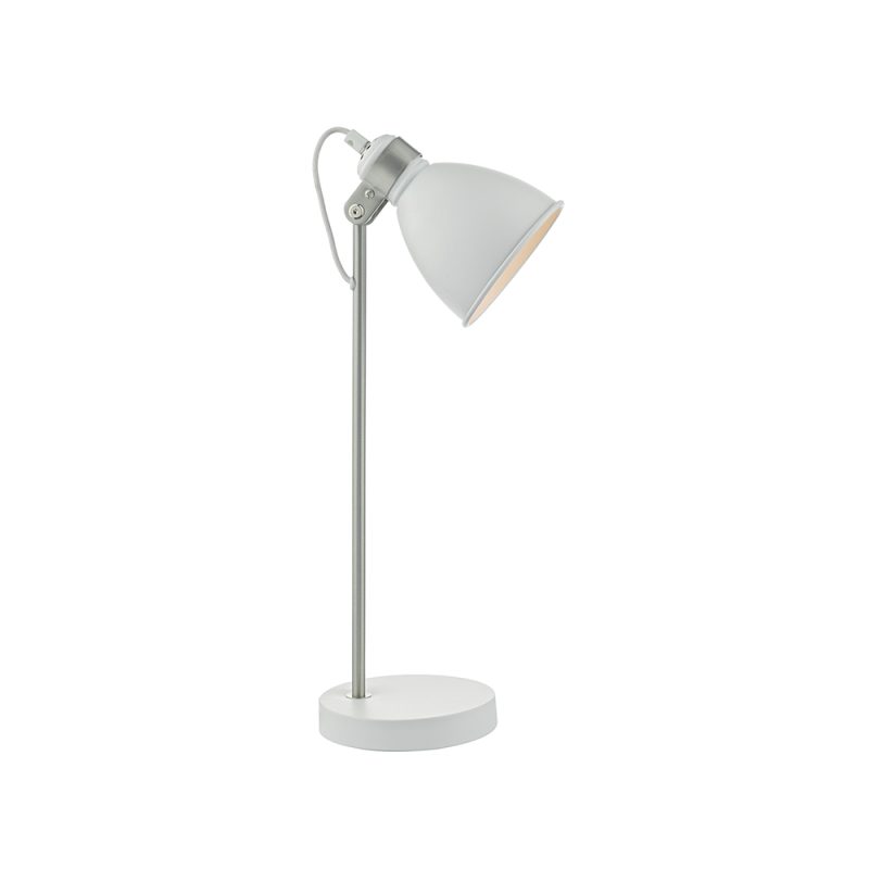 Dar FRE4202 Frederick Task Lamp White/Satin Chrome