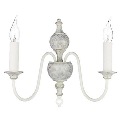 David Hunt FLE0912 Flemish 2 Light Distressed Grey & Gold Wall Light