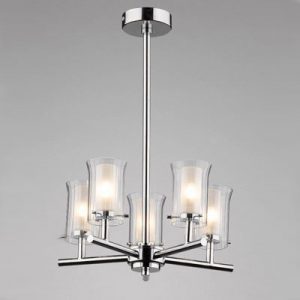 Flute 5 Light Bathroom Ceiling Light Polished Chrome