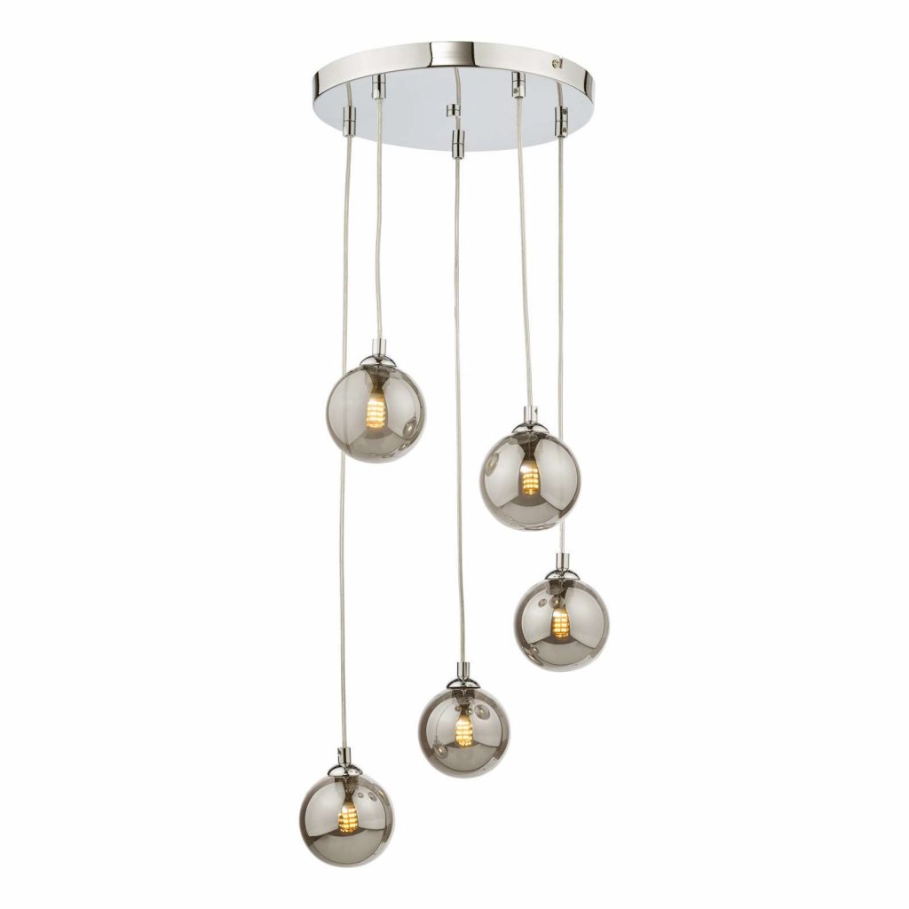 Deffy 5 Light Pendant with Smoked Glass