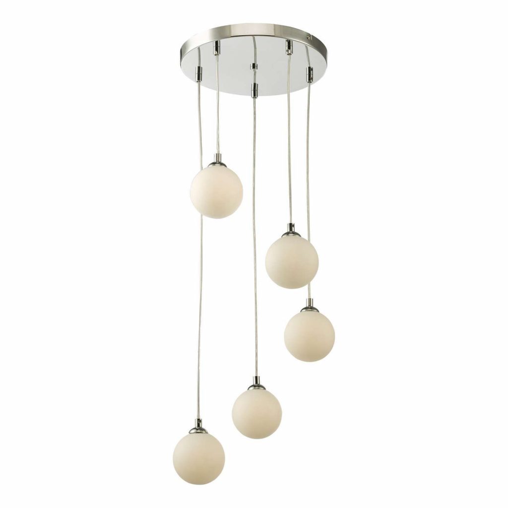 Deffy 5 Light Pendant with Opal Glass