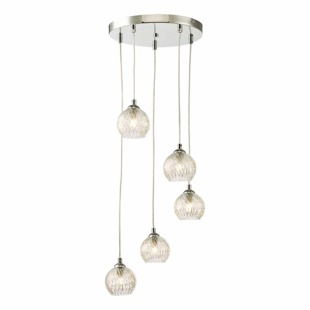 Deffy 5 Light Pendant with Clear Glass