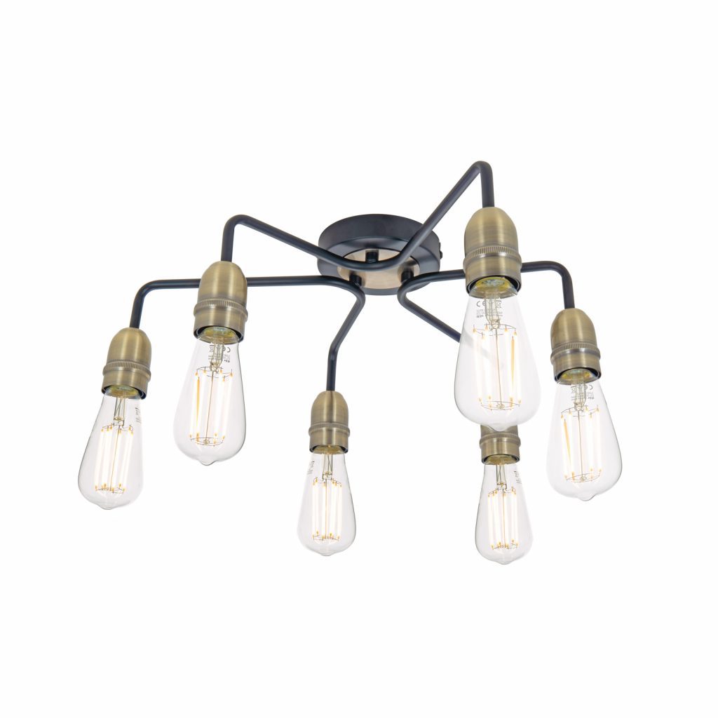 Sheik 6 Light Antique Brass flush
