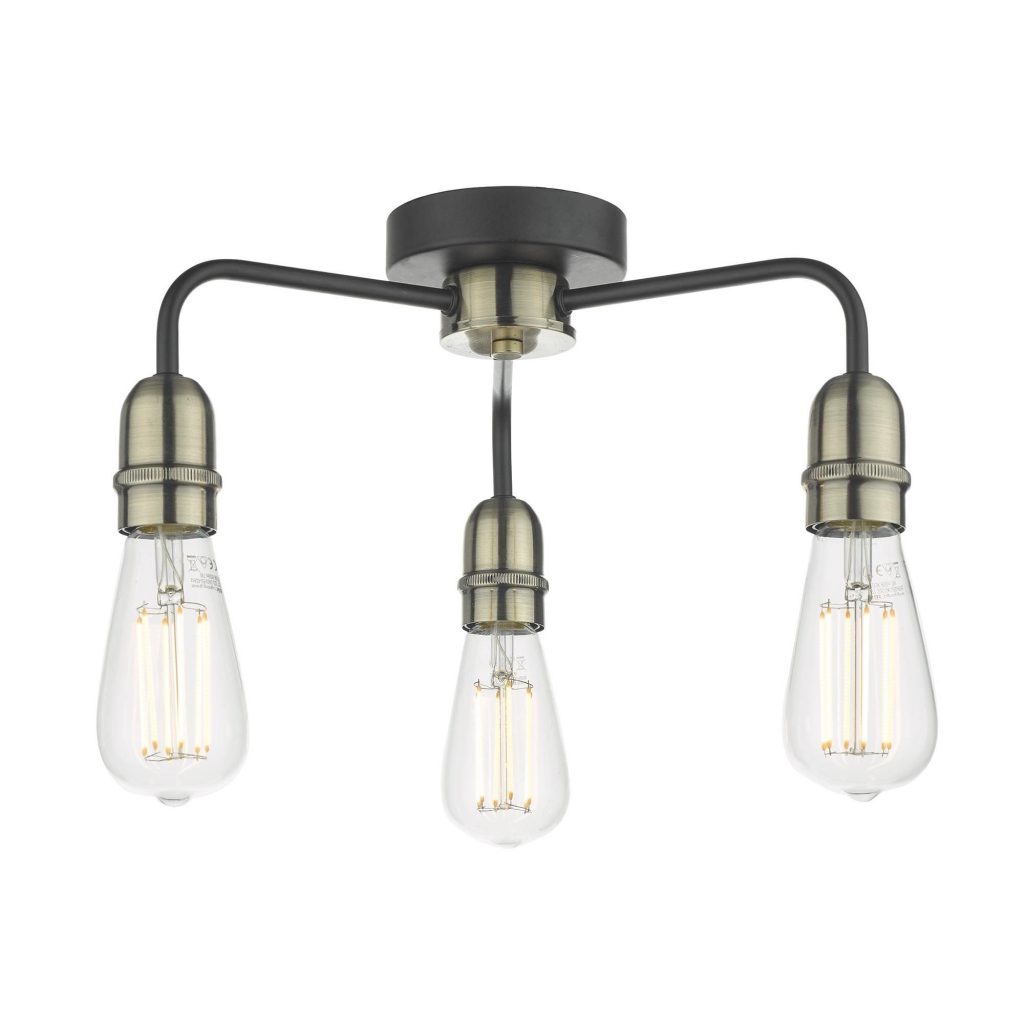 Sheik 3 Light Antique Brass Flush