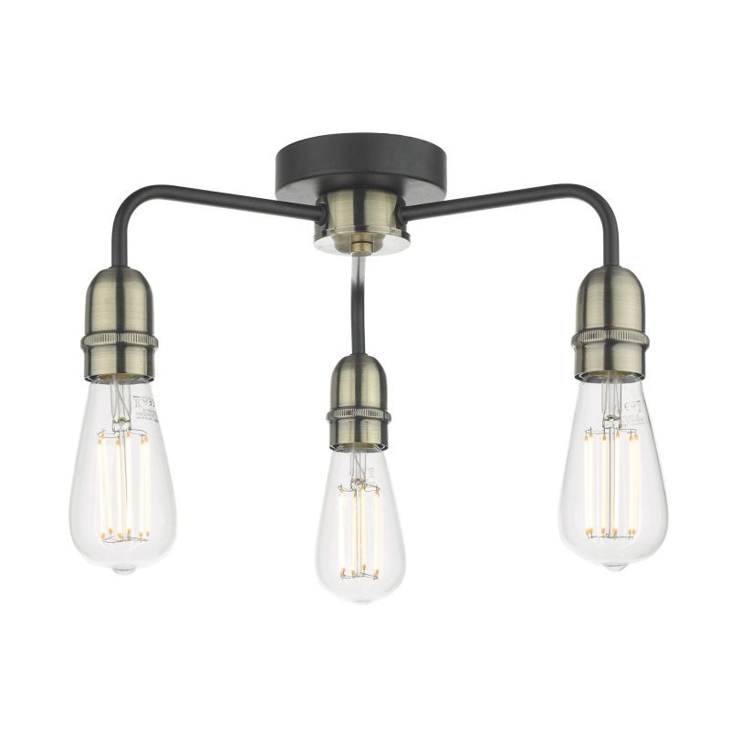 Sheik 3 Light Antique Brass Flush