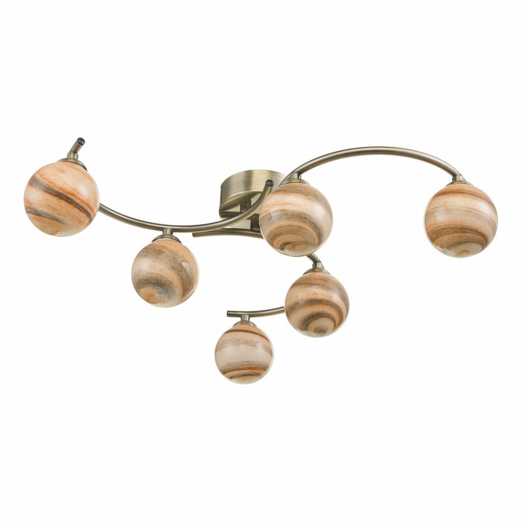 Antique Brass Ceiling Light | 6lt Ceiling Light Antique