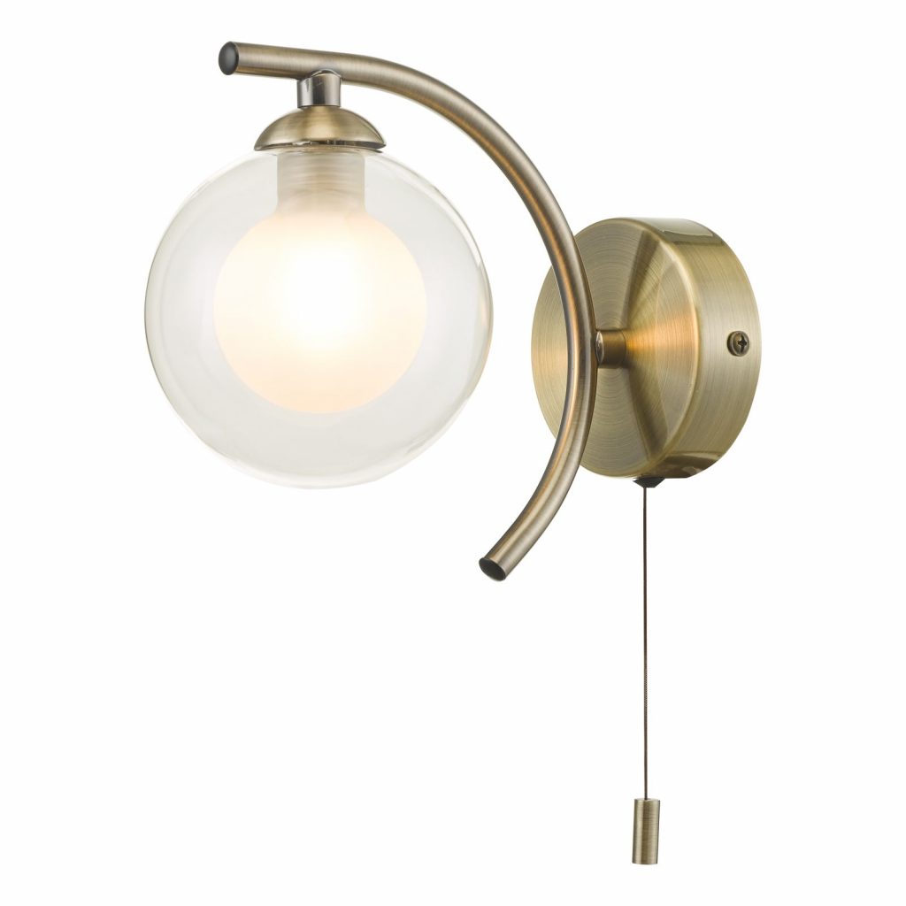 Kanto Wall Light antique brass with dual glass