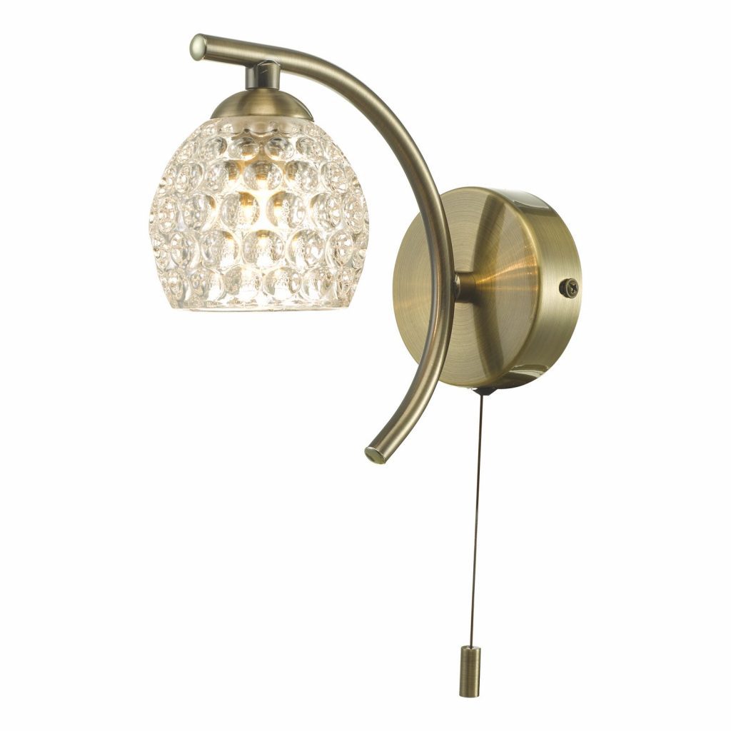 Kanto Wall Light antique brass with dimpled glass