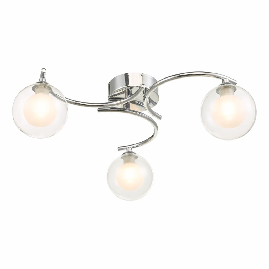 Chrome Ceiling Lights | 3lt Chrome Semi Flush