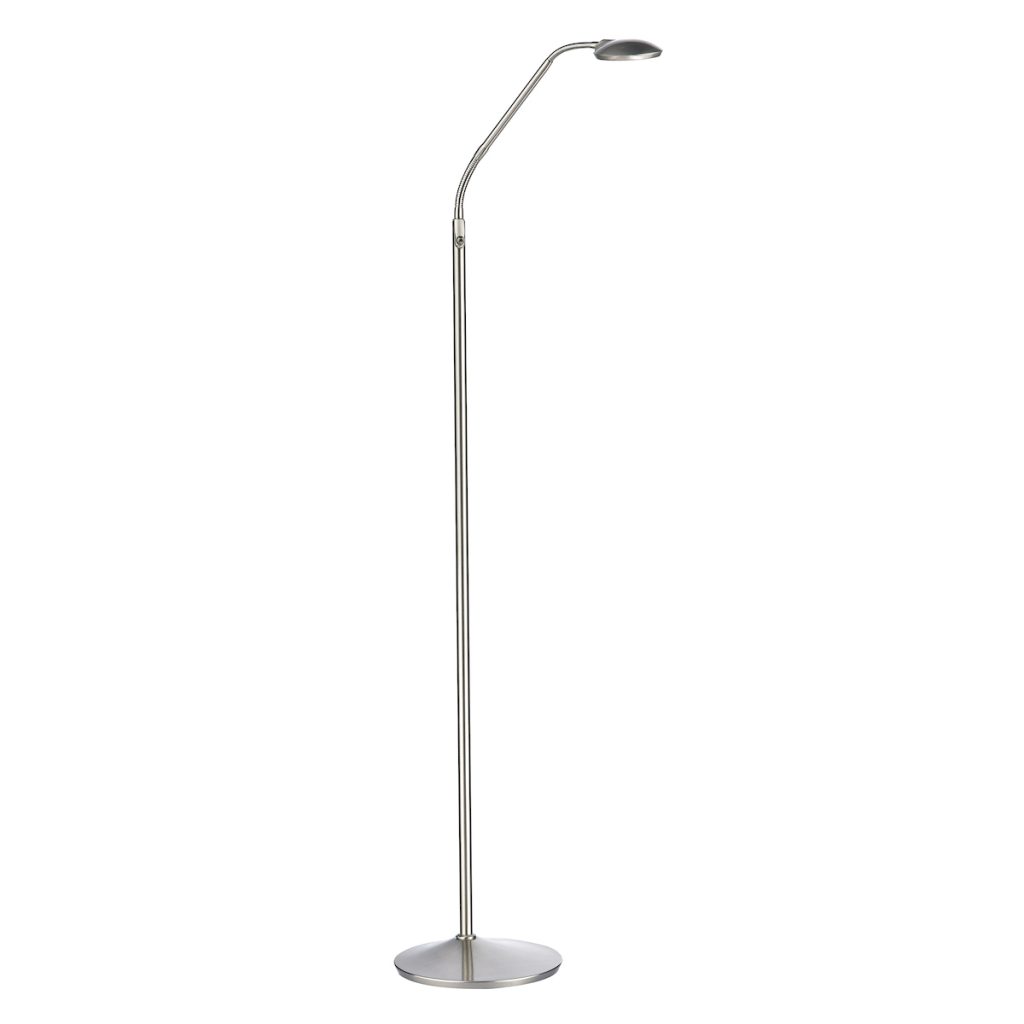 Lewis LED Floor Reading Lamp Satin chrome