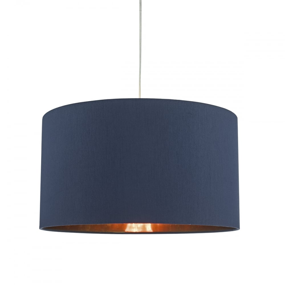 Mita Easy Fit Pendant Shade Navy Blue With Rose Gold
