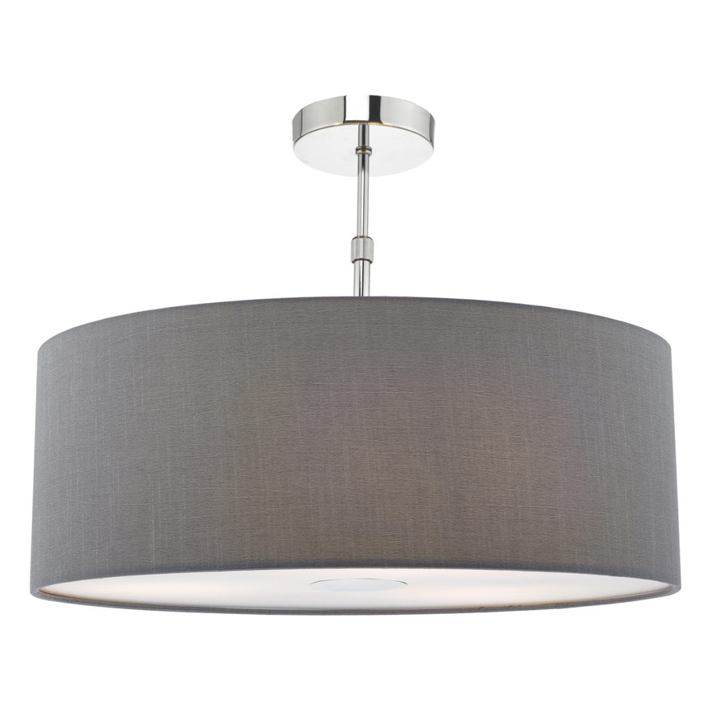 Easy Fit Slate Grey 60cm Drum Shade