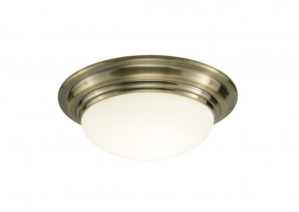 Bardo Ceiling Light 31cm IP 44 Antique Brass