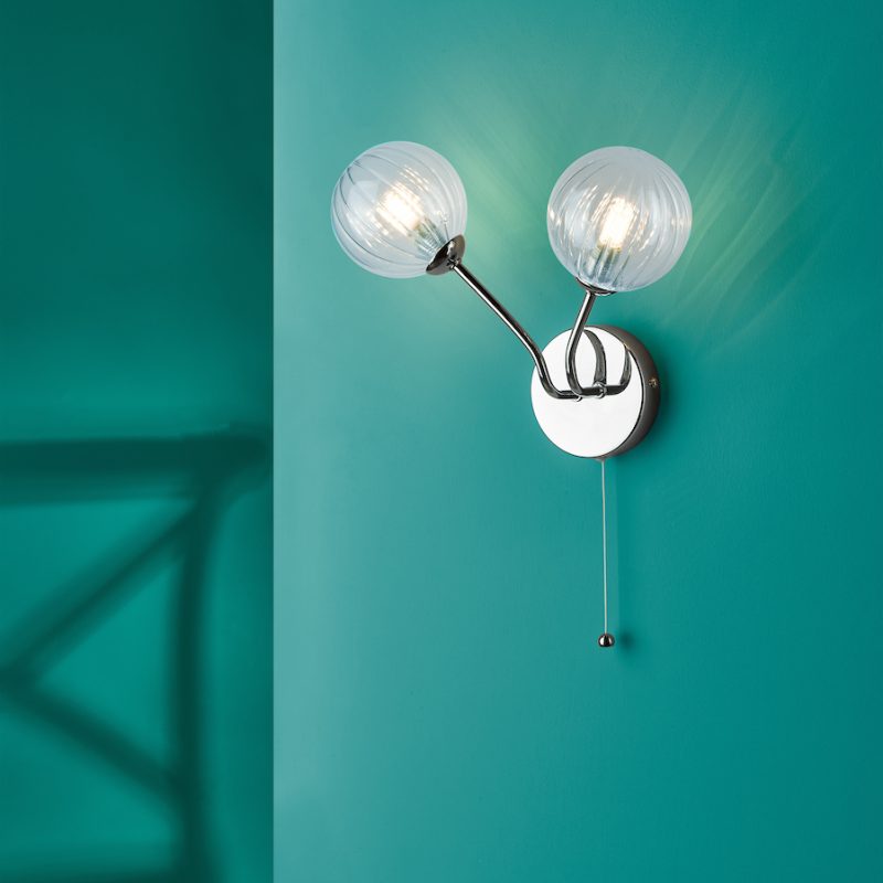 Dar YIS0950 Yiska Twin Wall Light Polished chrome