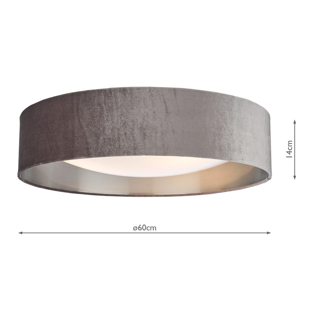 Modern Flush Ceiling Light | Mink Drum Ceiling Light