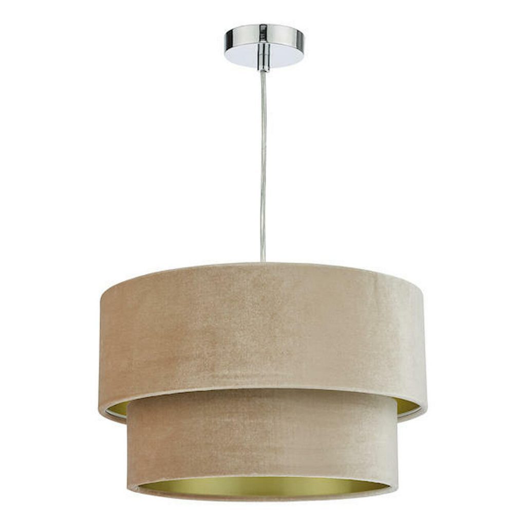 Easy Fit Tired Velvet Shade Taupe With Gold lining