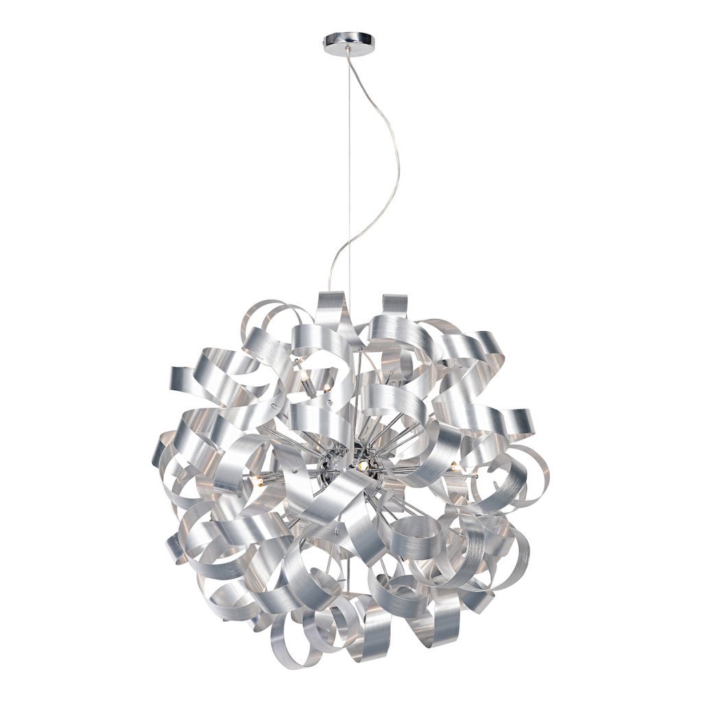 Medusa 12 Light Ball Pendant Brushed Aluminium