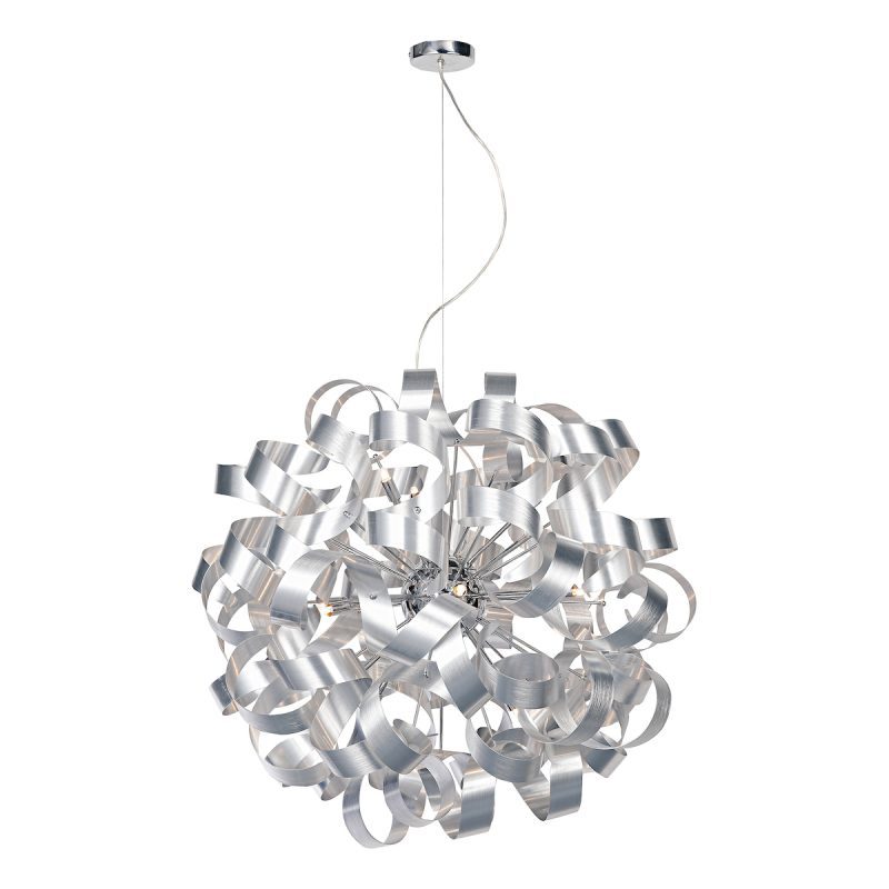 Medusa 12 Light Ball Pendant Brushed Aluminium