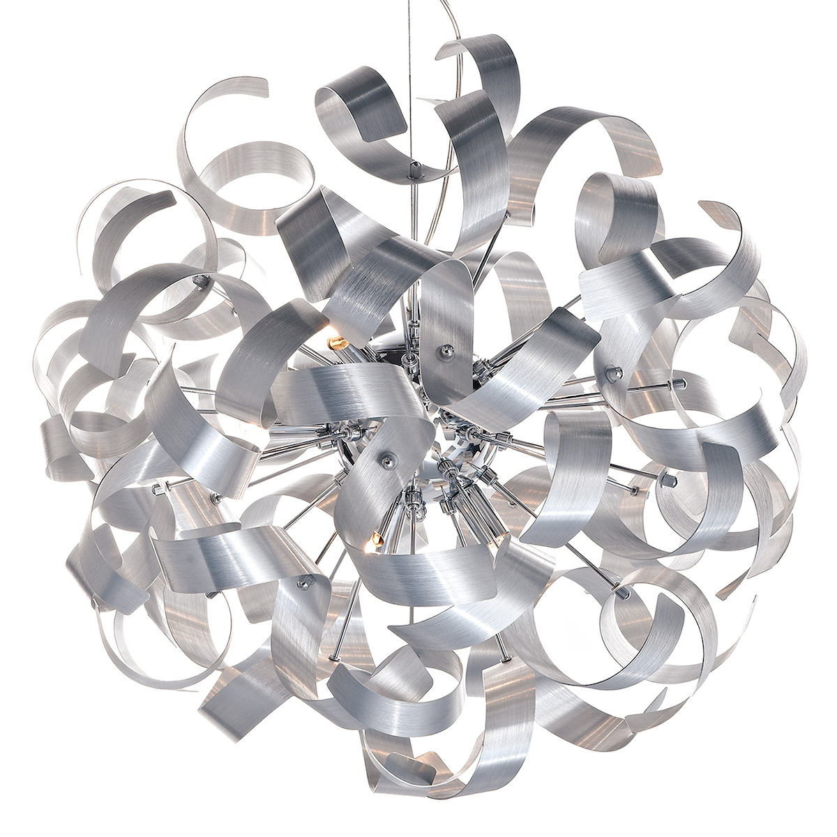 MEDUSA 9 Light Ball Pendant Brushed Aluminium - Image 3