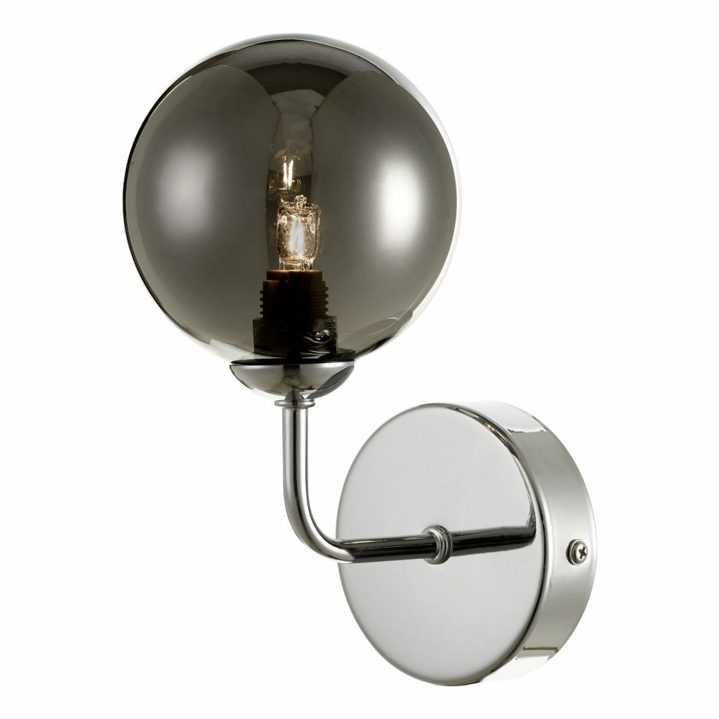 Yeffy single Wall Light Chrome With Smoked Glass