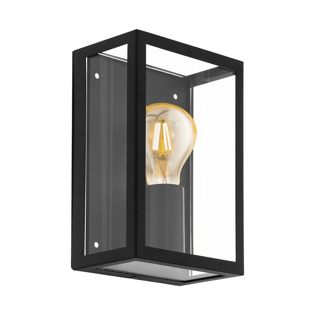 Box lantern wall light Black