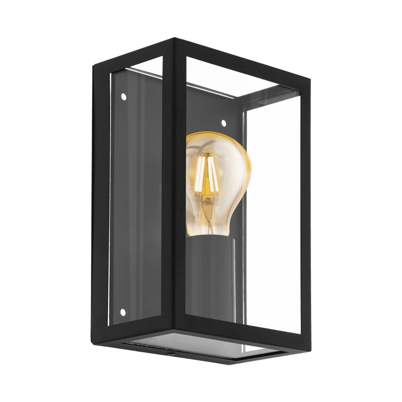 Box lantern wall light Black