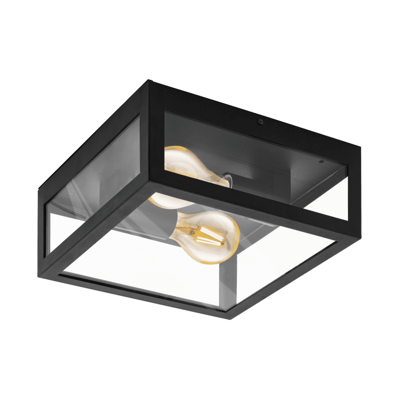 4194832 Box lantern Wall light Black