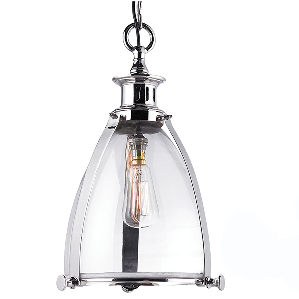 Large Single Pendant Polished Nickel