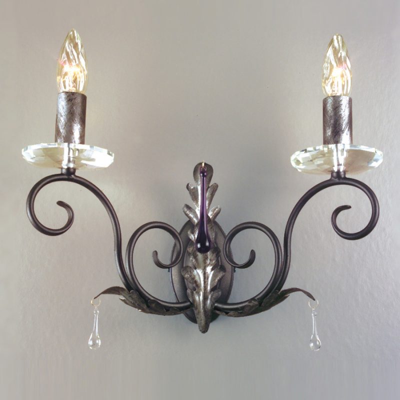 Elstead AML2-BLK-SILVER Amarilli Twin Wall light Black-Silver