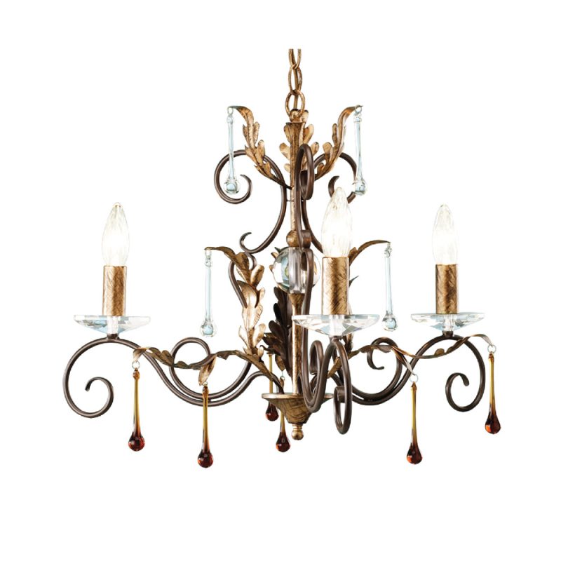 Elstead AML3-Bronze Amarilli 3 Light Chandelier Bronze-Gold Patina