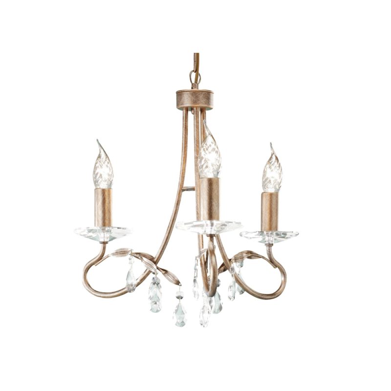 Elstead CRT3 Christina 3 Light Chandelier Silver-Gold Patina
